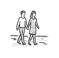 couple walking on beach